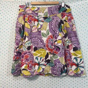Caslon Multicolored Paisley Print A-line Skirt